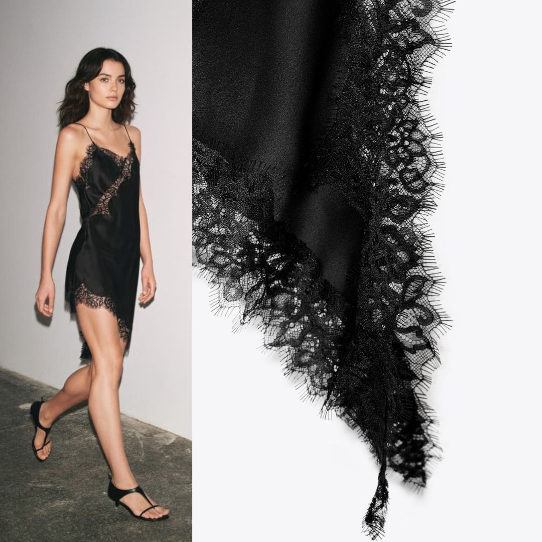 ZARA SPITZENKLEID ASYMMETRISCH