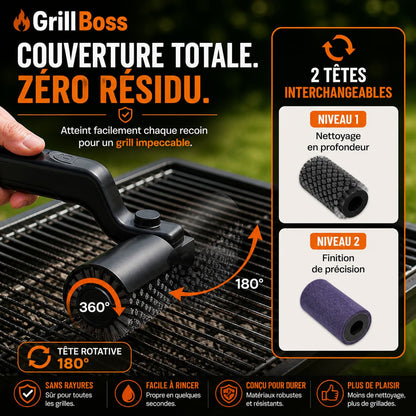 Brosse rotative. Graisse éliminée en secondes.
